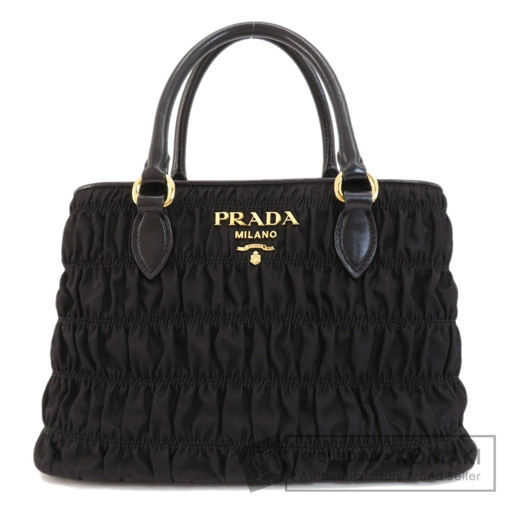Prada Tessuto Gaufre Tote black gathered